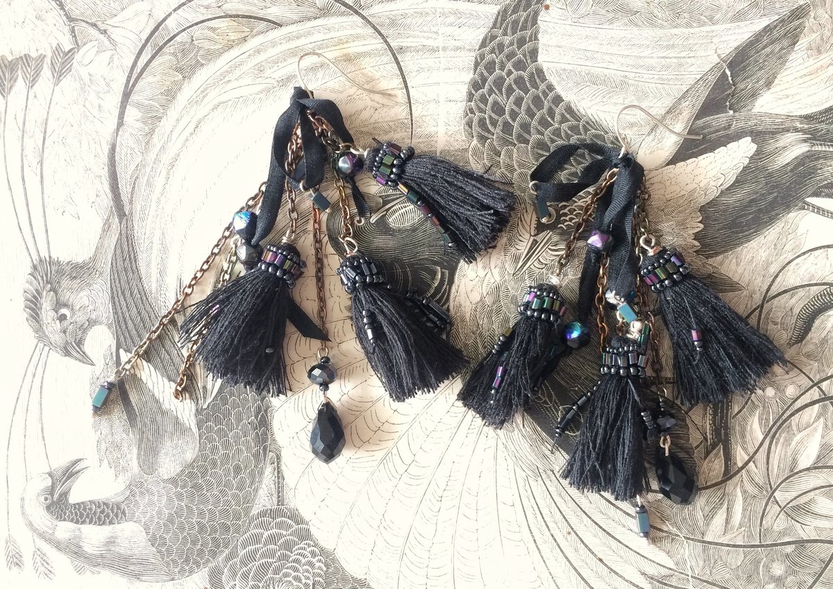 Black Tassle Earrings