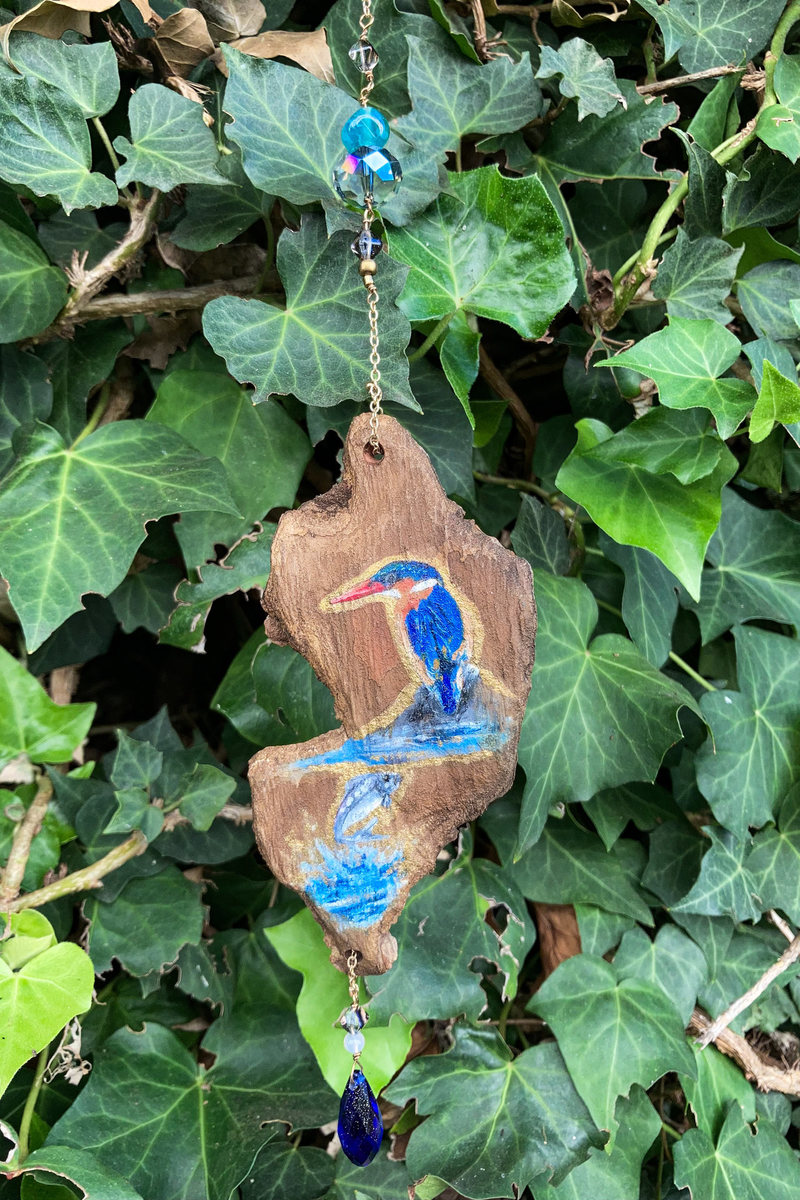 Sun Catcher - Malachite Kingfisher & fish