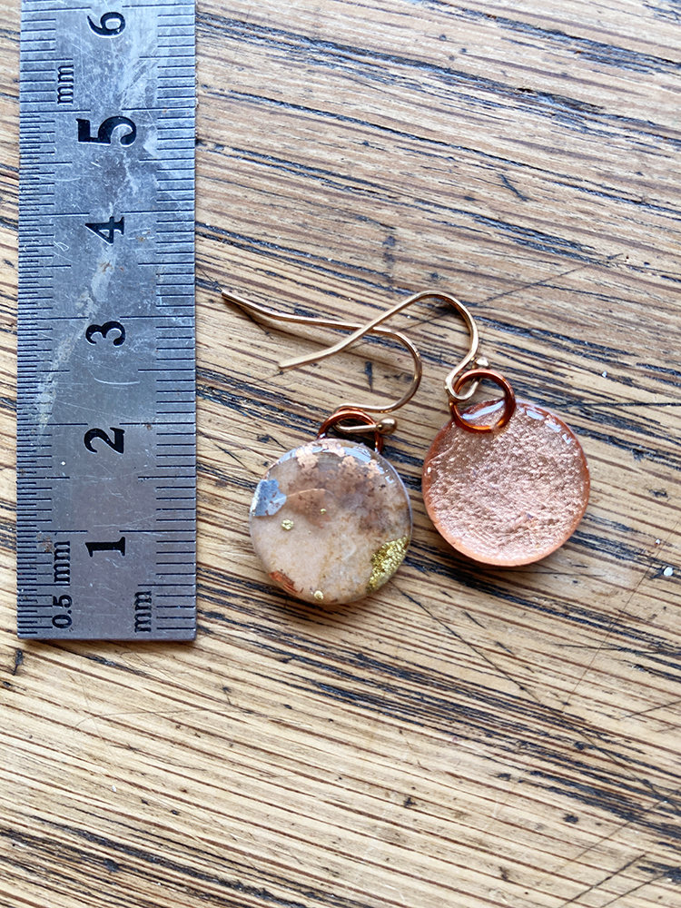Copper Ink-blot earrings 