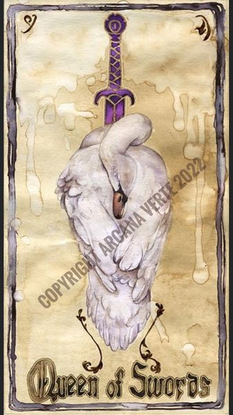 The Queen Of Swords Tarot card Art Print