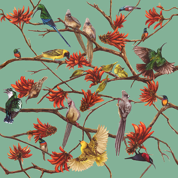 Coral Tree Fabric - Small Design